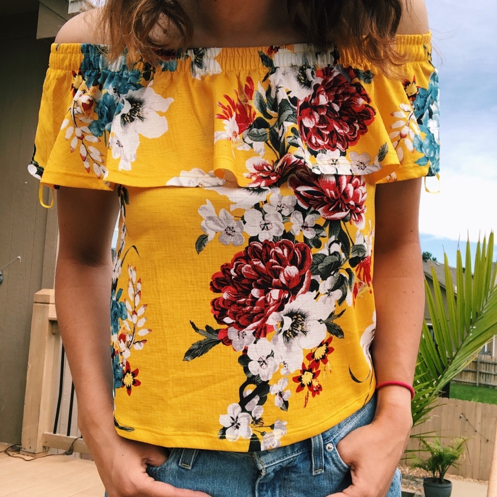 Yellow Flowered Top